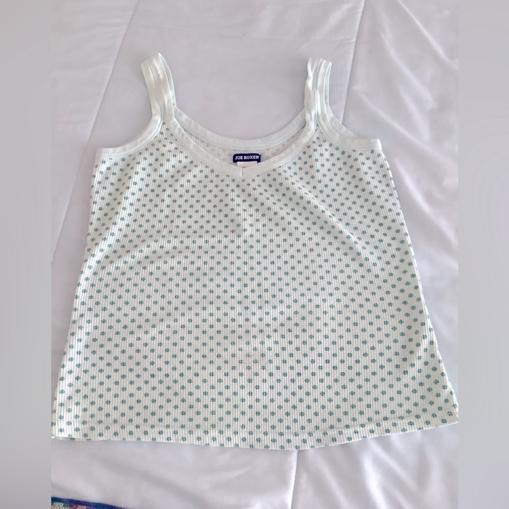 JOE Boxer tank sleeping shirt blue white thermal size S
